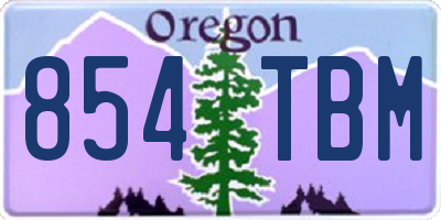 OR license plate 854TBM