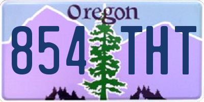 OR license plate 854THT
