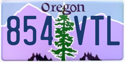 OR license plate 854VTL
