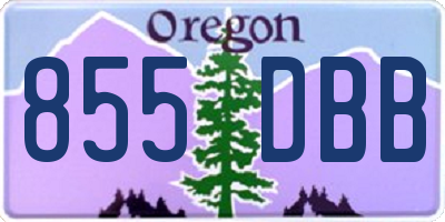 OR license plate 855DBB