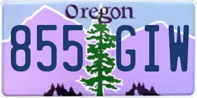 OR license plate 855GIW
