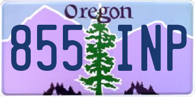 OR license plate 855INP