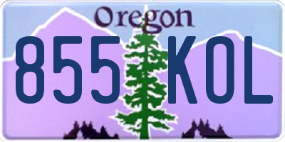 OR license plate 855KOL