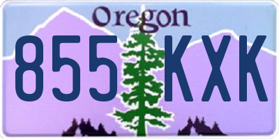 OR license plate 855KXK