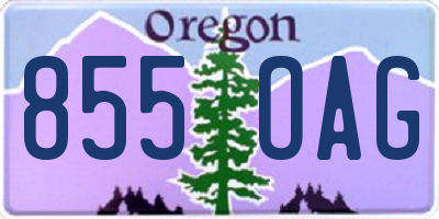 OR license plate 855OAG