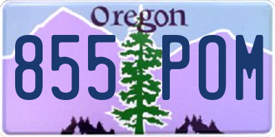 OR license plate 855POM