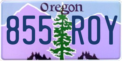 OR license plate 855ROY