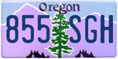 OR license plate 855SGH