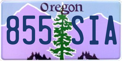 OR license plate 855SIA