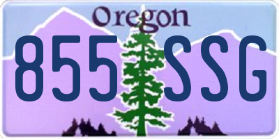 OR license plate 855SSG