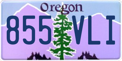 OR license plate 855VLI