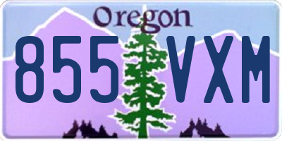 OR license plate 855VXM