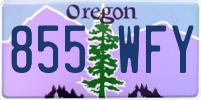 OR license plate 855WFY
