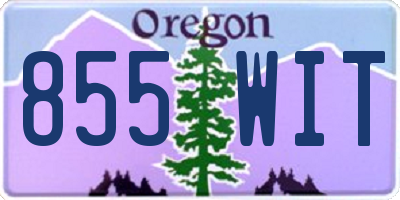 OR license plate 855WIT