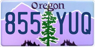 OR license plate 855YUQ