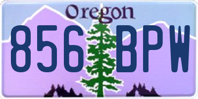OR license plate 856BPW
