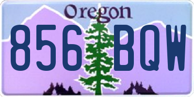 OR license plate 856BQW