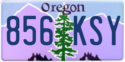 OR license plate 856KSY