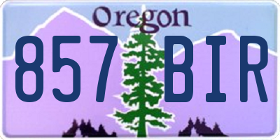 OR license plate 857BIR