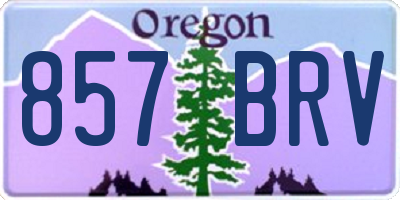 OR license plate 857BRV