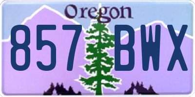 OR license plate 857BWX