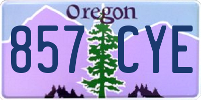 OR license plate 857CYE