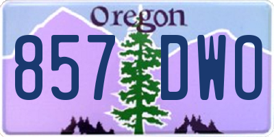 OR license plate 857DWO