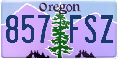OR license plate 857FSZ