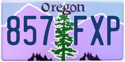 OR license plate 857FXP
