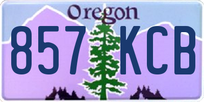 OR license plate 857KCB