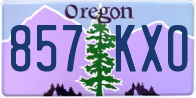 OR license plate 857KXO