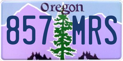 OR license plate 857MRS