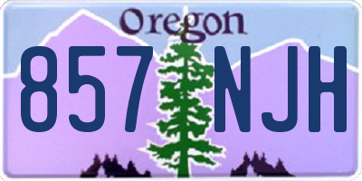 OR license plate 857NJH