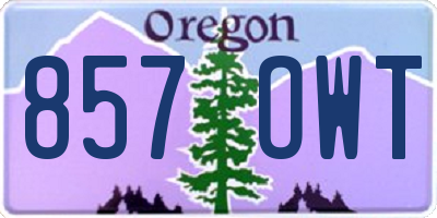OR license plate 857OWT