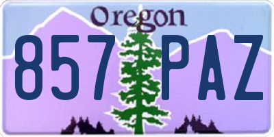 OR license plate 857PAZ