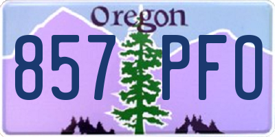 OR license plate 857PFO