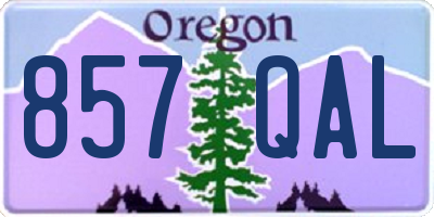 OR license plate 857QAL