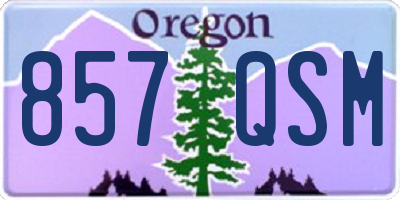 OR license plate 857QSM