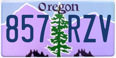 OR license plate 857RZV