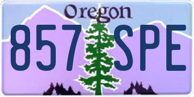 OR license plate 857SPE