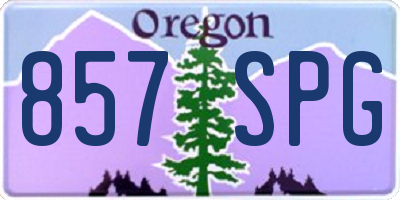 OR license plate 857SPG