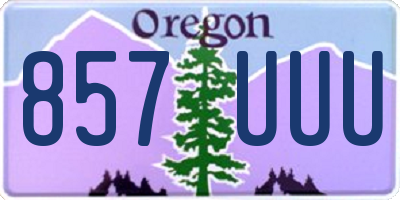 OR license plate 857UUU