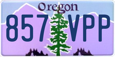 OR license plate 857VPP