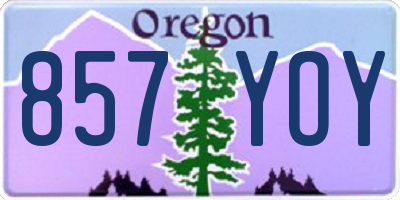 OR license plate 857YOY