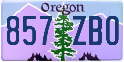OR license plate 857ZBO