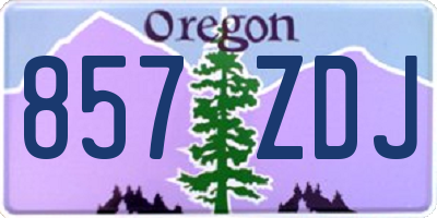 OR license plate 857ZDJ