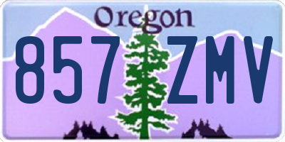 OR license plate 857ZMV