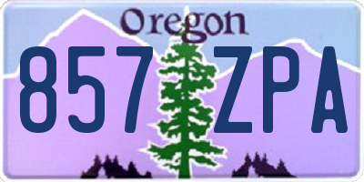 OR license plate 857ZPA