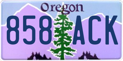 OR license plate 858ACK