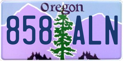 OR license plate 858ALN